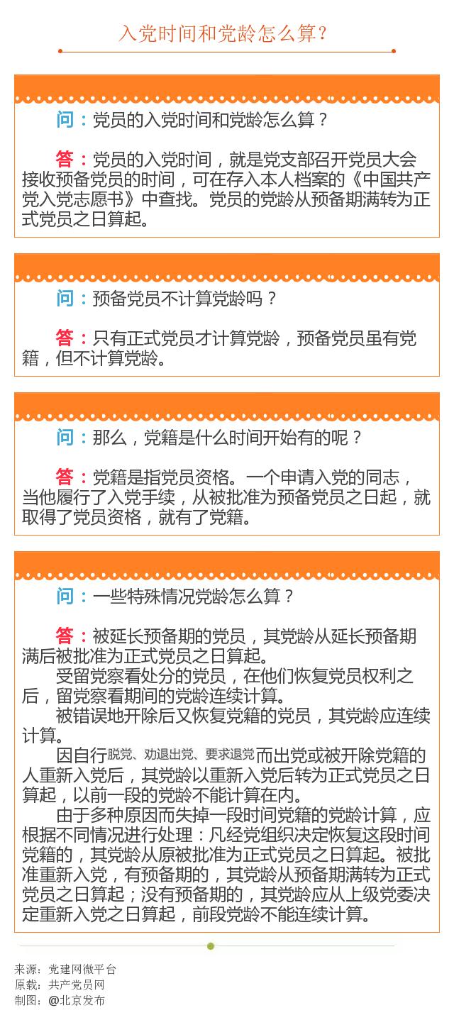 党龄从什么时候算起