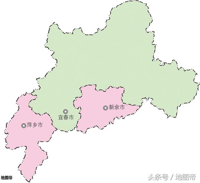 江西省宜春市市中心,地图上为何在偏远的一角?