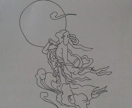 嫦娥奔月简笔画怎么画