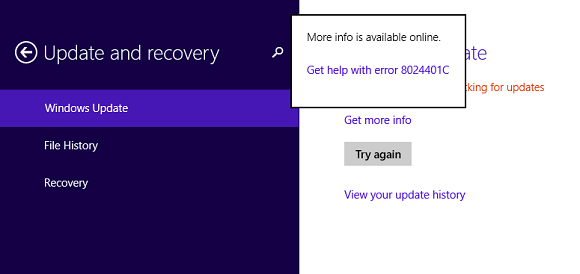 Win8ϵͳ����8024401C��ʾ�Ľ������ ����