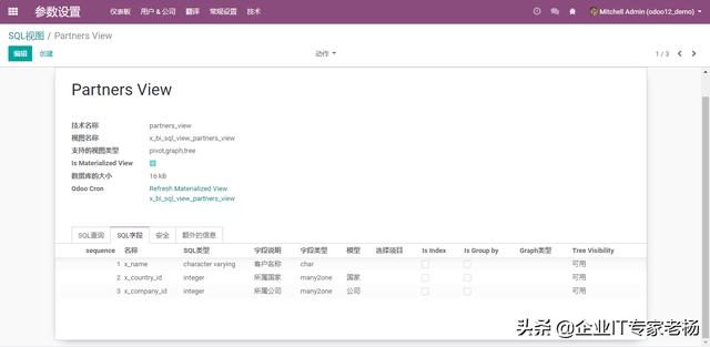 ��ѿ�ԴERP Odoo ֧��SQL�Զ���ı���������������