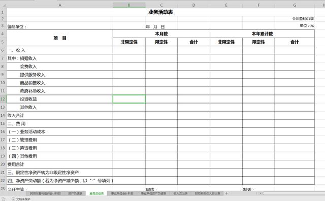 事业单位、民间非盈利组织会计科目、会计报表模板全套分享!领取