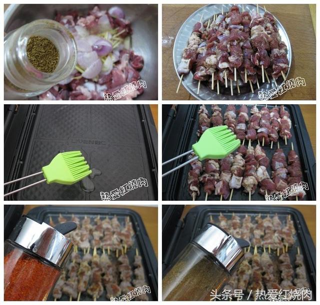 在家自己做羊肉串,用蛋清腌制,肉会很嫩