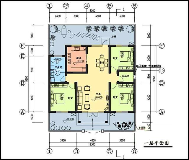 10万左右的一层农村平房设计图,户型周正2套方案