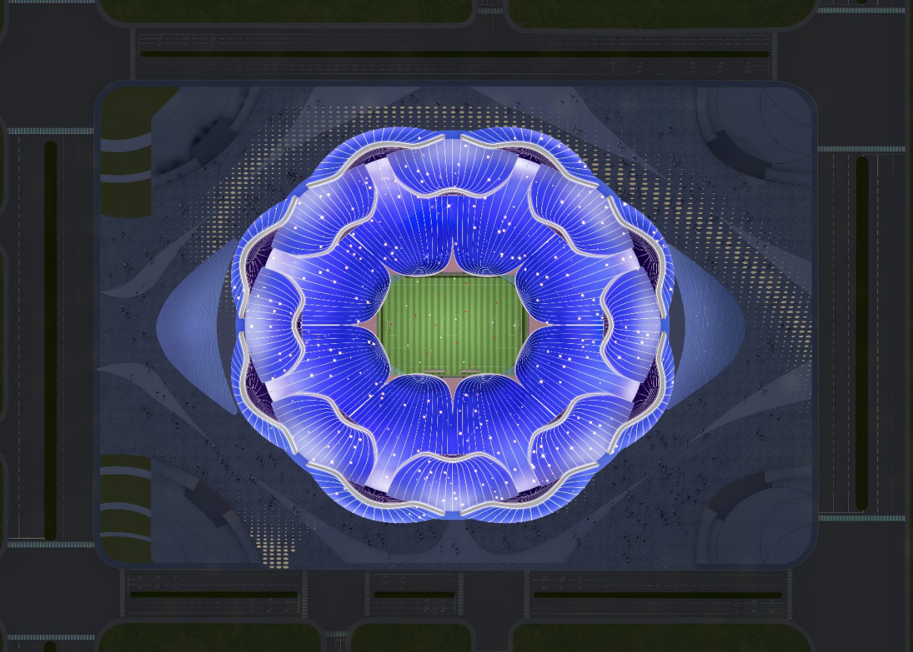 广州恒大足球场高点俯视图